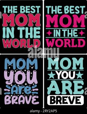 typographie mom t shirt design si vous voulez, vous pouvez l'utiliser à d'autres fins comme la conception de tasse, la conception d'autocollant, la conception de bouteille d'eau et etc Illustration de Vecteur