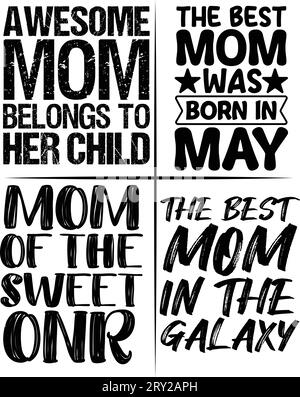 typographie mom t shirt design si vous voulez, vous pouvez l'utiliser à d'autres fins comme la conception de tasse, la conception d'autocollant, la conception de bouteille d'eau et etc Illustration de Vecteur