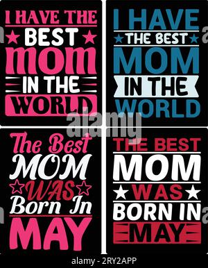 typographie mom t shirt design si vous voulez, vous pouvez l'utiliser à d'autres fins comme la conception de tasse, la conception d'autocollant, la conception de bouteille d'eau et etc Illustration de Vecteur