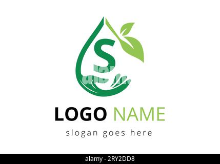 Lettre S avec Charity Help Hands logo Design Vector modèle. Soins de santé, Fondation avec symbole de main Illustration de Vecteur