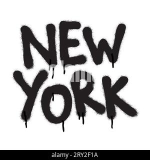 Graffiti en spray isolé cite NEW YORK, sur blanc. Illustration de Vecteur