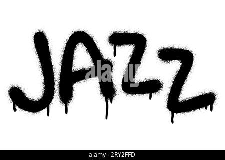 Vaporisez le mot graffiti JAZZ sur du blanc. Concept de genre musical. Illustration de Vecteur