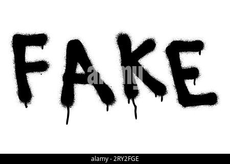 Spray graffiti citation FAUSSE sur blanc. Illustration de Vecteur