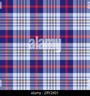Motif sans couture à carreaux (tartan). Couleur rouge, jaune, marine et bleu clair. Style écossais, bûcheron et hipster. Illustration de Vecteur