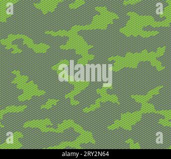 Motif sans couture camouflage. Lignes pointillées diagonales. Couleurs gris foncé et vert. Illustration de Vecteur