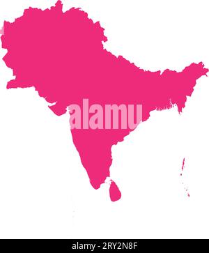 Carte couleur CMJN ROSE de L'ASIE DU SUD Illustration de Vecteur