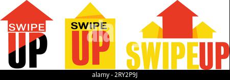 Balayez vers le haut, icônes de médias sociaux et vecteur de boutons Illustration de Vecteur