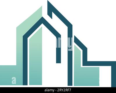 Gratte-ciel et appartements, architecture du bâtiment Illustration de Vecteur