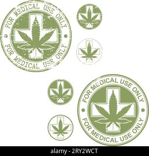 Série de timbres de marijuana médicale Illustration de Vecteur