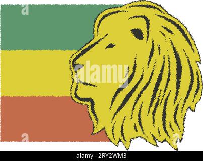 Lion de Juda et drapeau reggae Illustration de Vecteur