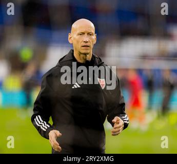 Cardiff, pays de Galles - 28 mars 2023 : match de qualification pour le Championnat d'Europe de l'UEFA Groupe D pays de Galles vs Lettonie au Cardiff City Stadium. Banque D'Images