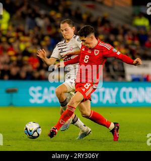 Cardiff, pays de Galles - 28 mars 2023 : Harry Wilson du pays de Galles lors du match de qualification du Championnat d'Europe du Groupe D UEFA pays de Galles vs Lettonie à Cardiff City Banque D'Images