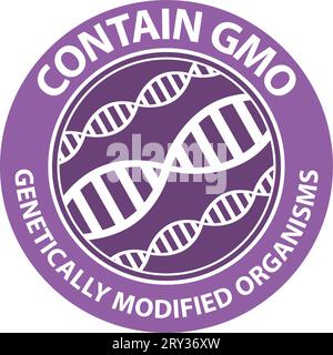 L'étiquette contient ogm Illustration de Vecteur