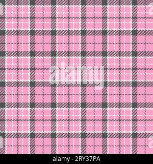 Motif sans couture à carreaux (tartan). Trois couleurs (rose, noir, blanc). Illustration de Vecteur