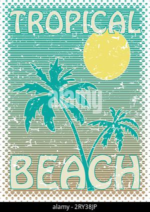 Affiche « plage tropicale » Illustration de Vecteur