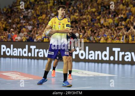 Szymon SICKO de Industria Kielce vu en action lors du match de Ligue des Champions de l’EHF entre Industria Kielce et le Paris Saint-Germain Handball au Hala Legionów à Kielce. Résultats finaux ; Industria Kielce 29 : 30 Paris Saint-Germaint. Banque D'Images