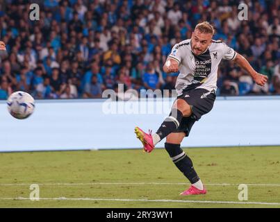 Naples, Campanie, Italie. 27 septembre 2023. Lors du match de football italien de Serie A SSC Napoli vs FC Udinese le 27 septembre 2023 au stade Diego Armando Maradona à Naples.In Picture : (Credit image : © Fabio Sasso/ZUMA Press Wire) USAGE ÉDITORIAL SEULEMENT! Non destiné à UN USAGE commercial ! Banque D'Images