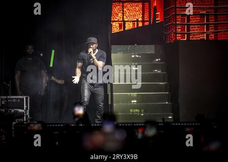 AMSTERDAM - 50 cent lors de son concert au Ziggo Dome. Le rappeur américain débute la partie européenne de son final Lap Tour. ANP MARCEL KRIJGSMAN netherlands Out - belgique Out Banque D'Images