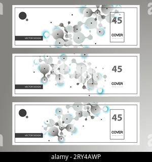 Conception Vector Connect. Composés moléculaires de cercles avec des éléments colorés sur des couvertures de brochures. Illustration vectorielle Illustration de Vecteur