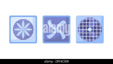 Ensemble vectoriel de ventilateurs électriques Illustration de Vecteur