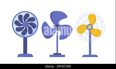 Ensemble vectoriel de ventilateurs électriques Illustration de Vecteur