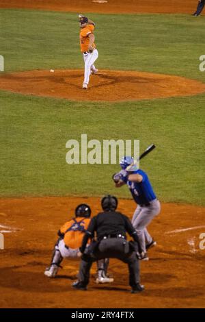 Blansko, Tsjechie. 28 septembre 2023. BLANSKO, TCHÈQUE - SEPTEMBRE 28 : Lars Huijer du Royaume des pays-Bas lors du quart de finale entre le Royaume des pays-Bas et Israël du Championnat d'Europe de Baseball au Strawberry Field le 28 septembre 2023 à Blansko Czech Credit : Orange pics BV/Alamy Live News Banque D'Images