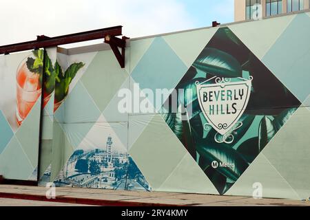 Beverly Hills, Californie - septembre 2023 : la station Wilshire/Rodeo Metro D Line Station est en construction. Ce projet devrait entrer en service en 2025 Banque D'Images