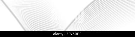 Ondes incurvées blanches grises réfractées fond élégant abstrait. Conception de bannière Web de vecteur Illustration de Vecteur