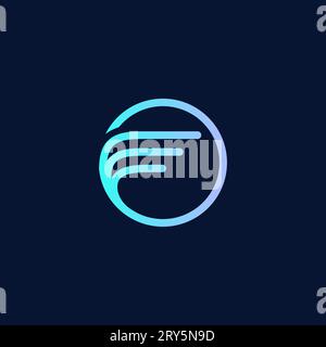 Logo lettre F Wing. Logo WiNG Line Illustration de Vecteur