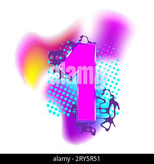 Demi-teinte dégradé coloré numéro un. Design anniversaire. Illustration de Vecteur
