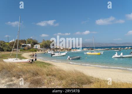 Plage d'Agia Anna à Agia Prokopios sur l'île de Naxos Grèce Banque D'Images