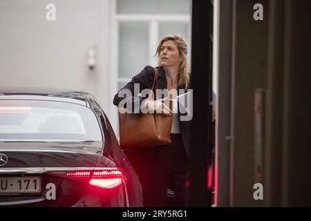 Bruxelles, Belgique. 29 septembre 2023. La ministre de l'intérieur Annelies Verlinden photographiée à l'arrivée pour une réunion du conseil des ministres du gouvernement fédéral, à Bruxelles, le vendredi 29 septembre 2023. BELGA PHOTO NICOLAS MAETERLINCK crédit : Belga News Agency/Alamy Live News Banque D'Images