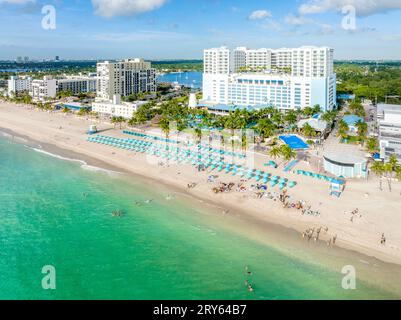 Hollywood Beach, lever du soleil, tôt le matin Miami, Miami Nord, Miami, Broward, Floride, États-Unis Banque D'Images