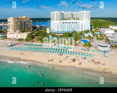 Hollywood Beach, lever du soleil, tôt le matin Miami, Miami Nord, Miami, Broward, Floride, États-Unis Banque D'Images