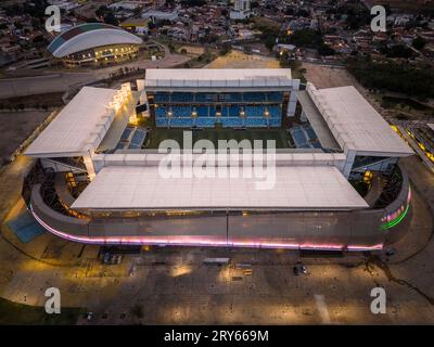 Belle vue aérienne du stade de football Arena Pantanal bâtiment Banque D'Images