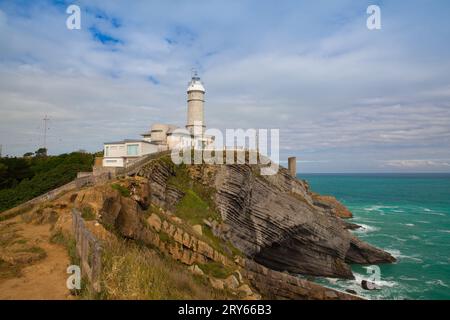 Phare de Cape Mayor à Santander, Espagne Banque D'Images