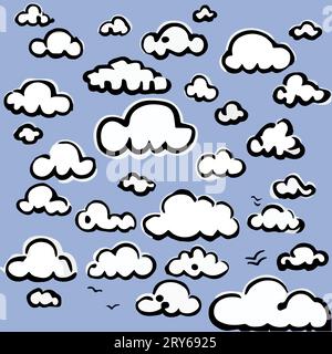 Ensemble d'icônes Cloud dans un style plat tendance isolé sur l'arrière-plan. Symbole Cloud pour la conception de votre site Web, votre logo, votre application, votre interface utilisateur. Illustration vectorielle, EPS10. Illustration de Vecteur