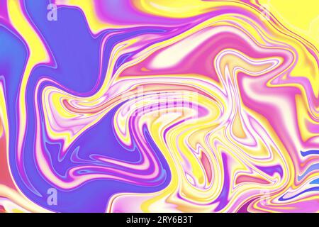 une exploration sereine de motifs vibrants en transcendant les frontières avec une expression artistique dans une œuvre trippy ab en tourbillon psychédélique rose orange violet violet Banque D'Images