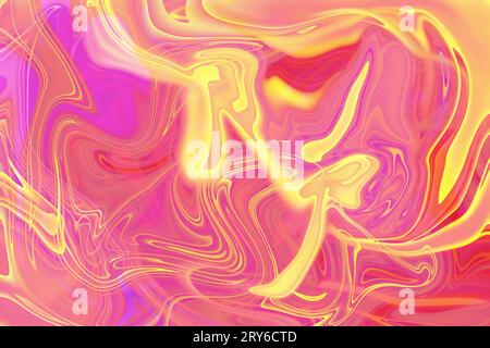 jeu dynamique de couleurs fluidité et de formes numériques transcendant les frontières avec une expression artistique dans un tourbillon psychédélique rose orange violet trippy Banque D'Images