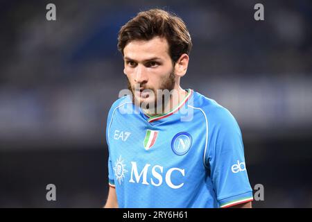 Naples, Italie. 27 septembre 2023. Khvicha Kvaratskhelia de SSC Napoli lors du match de Serie A entre SSC Napoli et Udinese Calcio au Stadio Diego Armand Banque D'Images