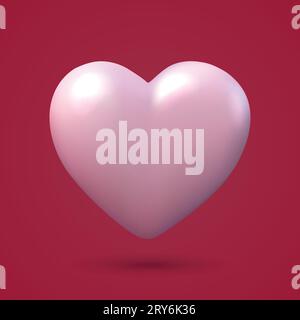 Icône réaliste de conception de coeur rouge 3d, symbole d'amour. Illustration vectorielle Illustration de Vecteur