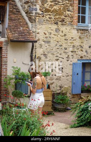 Gargilesse-Dampierre, considéré comme l'un des plus beaux villages de France Banque D'Images