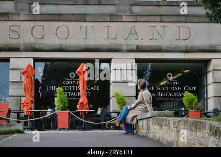 Édimbourg Écosse, Royaume-Uni 29 septembre 2023. National Galleries of Scotland de nouvelles galeries écossaises au National ouvriront au public ce samedi (30 septembre 2023). Sur la photo, entrée du jardin de Princes Street. crédit sst/alamy live news Banque D'Images