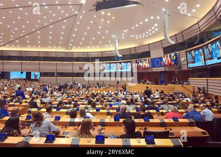 Bruxelles, Belgique. 29 septembre 2023. Une conférence est organisée au Parlement européen pour marquer le début de l’année académique de l’université VUB à Bruxelles, le vendredi 29 septembre 2023. BELGA PHOTO TIMON RAMBOER crédit : Belga News Agency/Alamy Live News Banque D'Images