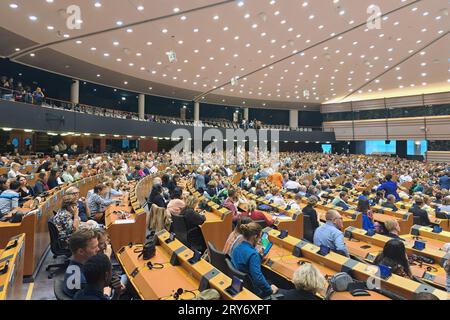 Bruxelles, Belgique. 29 septembre 2023. Une conférence est organisée au Parlement européen pour marquer le début de l’année académique de l’université VUB à Bruxelles, le vendredi 29 septembre 2023. BELGA PHOTO TIMON RAMBOER crédit : Belga News Agency/Alamy Live News Banque D'Images