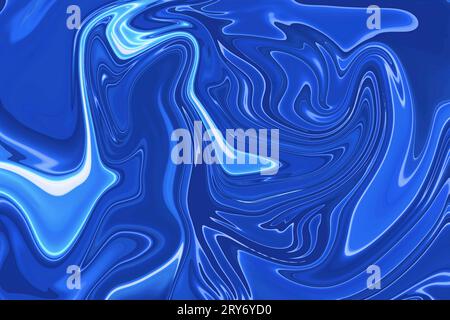 beauté vibrante des couleurs tourbillonnantes en fond abstrait peinture acrylique fluide liquide bleu noir violet taches illustration d'art fluide Banque D'Images