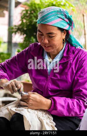 Peuple de la tribu traditionnelle à Sapa au Vietnam Banque D'Images