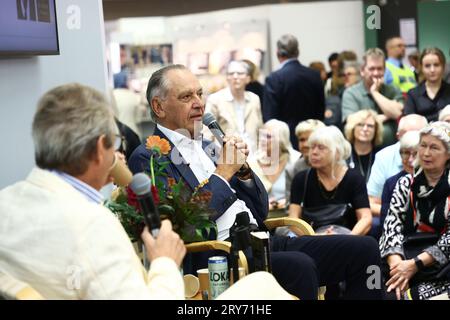 Jan Eliasson pendant Bokmässan, salon du livre, à Svenska mässan, Gothenburg, Suède, jeudi. Banque D'Images