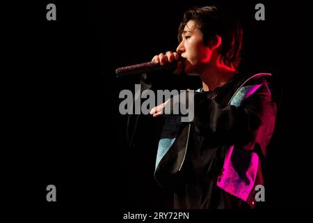 Italie 28 septembre 2023 B.I - le rappeur k-pop Kim Han-bin Love or Die Europe Tour - live au club Alcatraz à Milan © Andrea Ripamonti / Alamy Banque D'Images