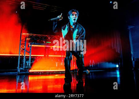 Italie 28 septembre 2023 B.I - le rappeur k-pop Kim Han-bin Love or Die Europe Tour - live au club Alcatraz à Milan © Andrea Ripamonti / Alamy Banque D'Images